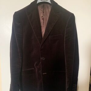 Theory crushed velvet blazer in chocolate brown (36R)